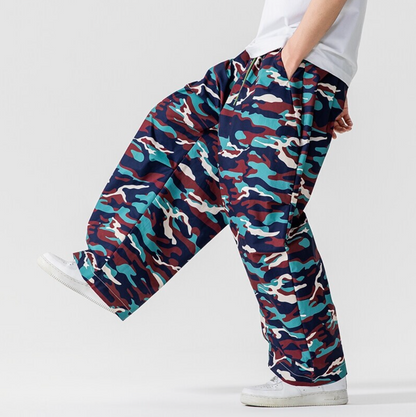 CAMOUFLAGE WIDE-LEG TROUSERS