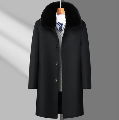 Wool Fur Collar Coat