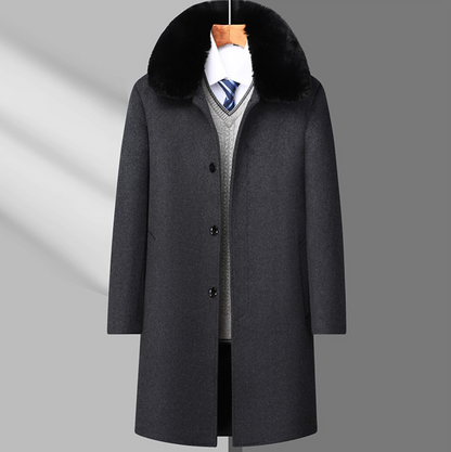 Wool Fur Collar Coat
