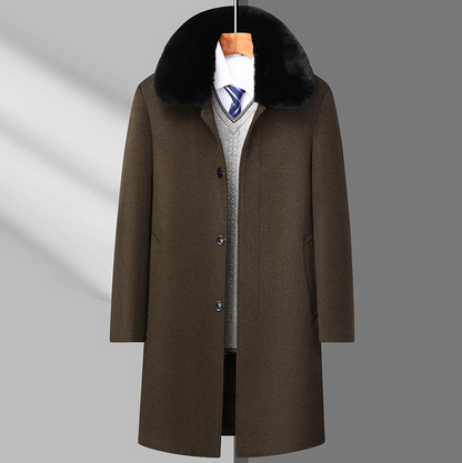 Wool Fur Collar Coat