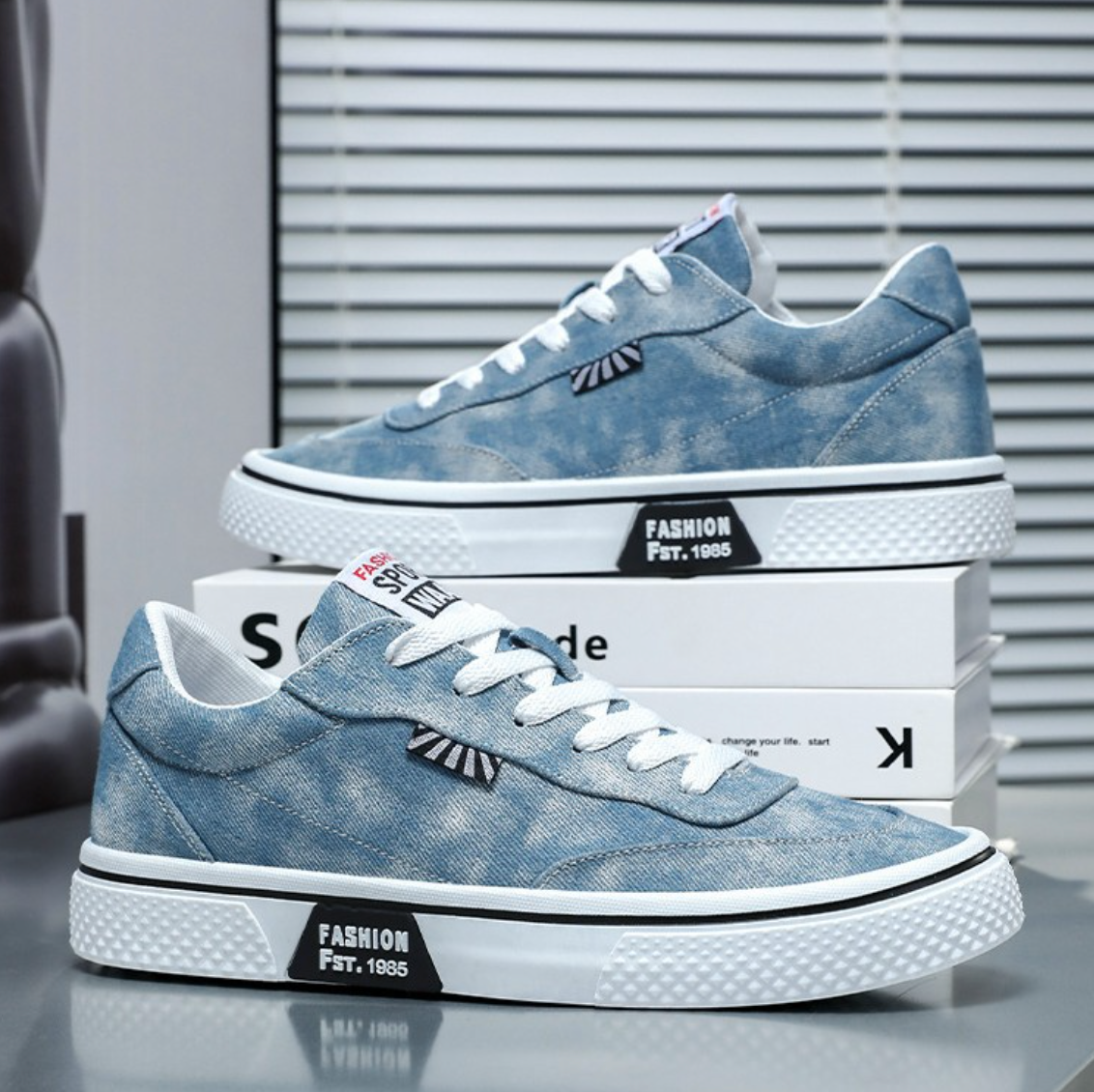 TIE-DYE DENIM SNEAKERS