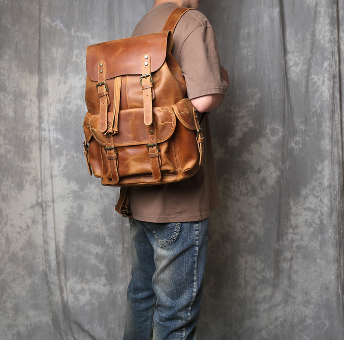 CRAZY HORSE LEATHER BACKPACK