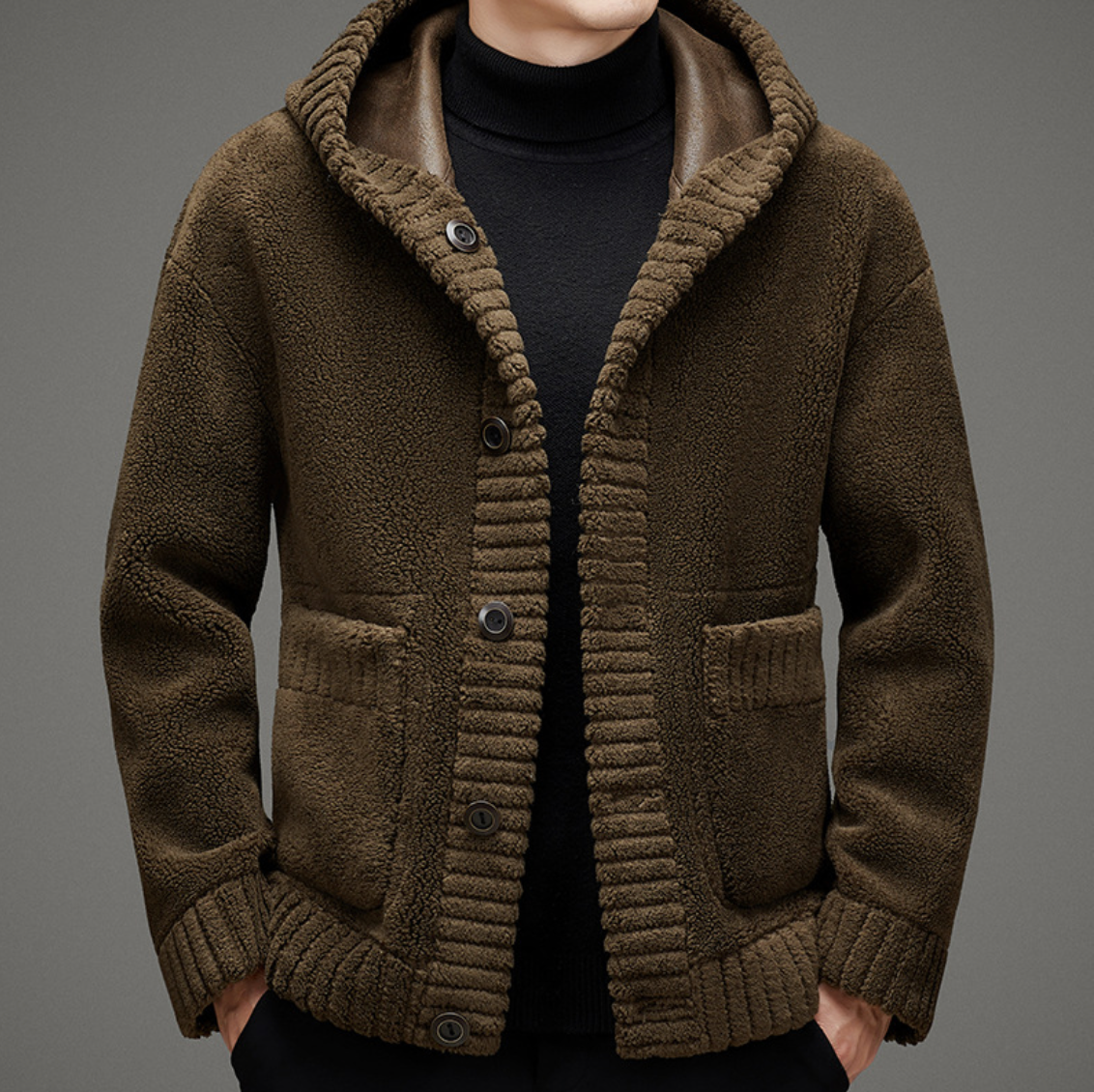 THICK REVERSIBLE SHEARLING COAT