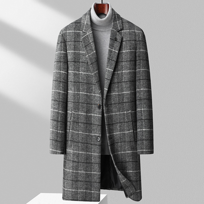 Vintage Windowpane Wool Coat
