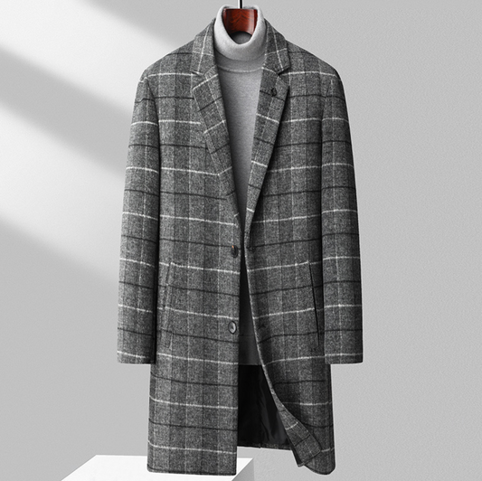 VINTAGE WINDOWPANE WOOL COAT