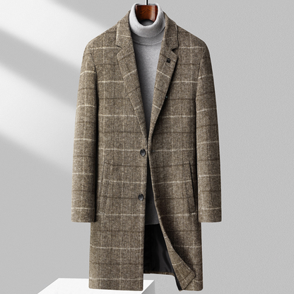 Vintage Windowpane Wool Coat
