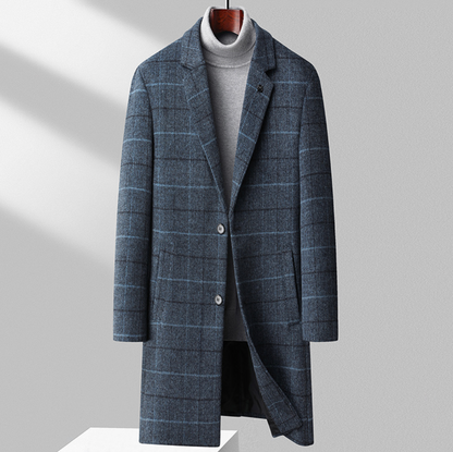 Vintage Windowpane Wool Coat