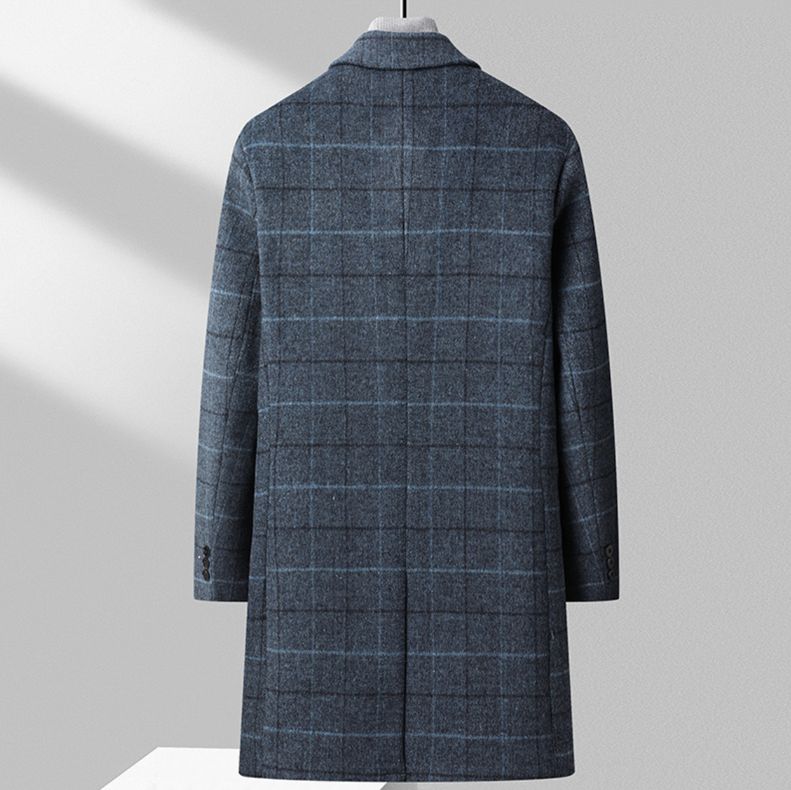 Vintage Windowpane Wool Coat