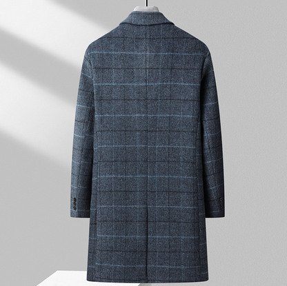 Vintage Windowpane Wool Coat