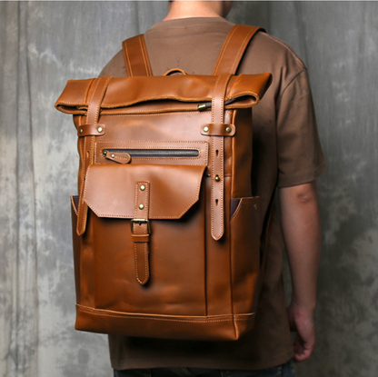 LEATHER TRAVEL BACKPACK