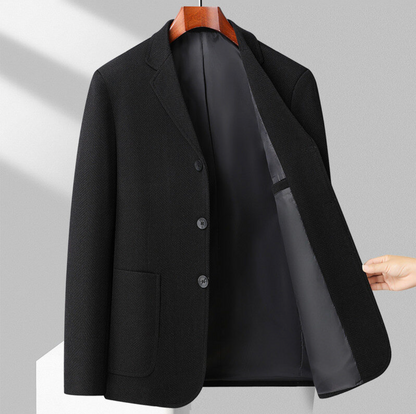 HERRINGBONE WOOL BLAZER