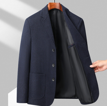 HERRINGBONE WOOL BLAZER