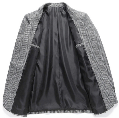 HERRINGBONE WOOL BLAZER
