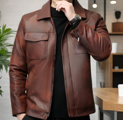SHEEPSKIN LEATHER CASUAL JACKET