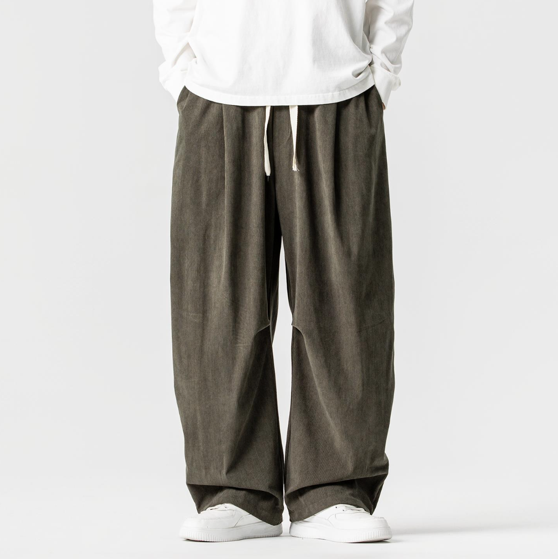 CORDUROY WIDE-LEG TROUSERS