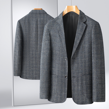 CLASSIC PLAID WOOL BLAZER