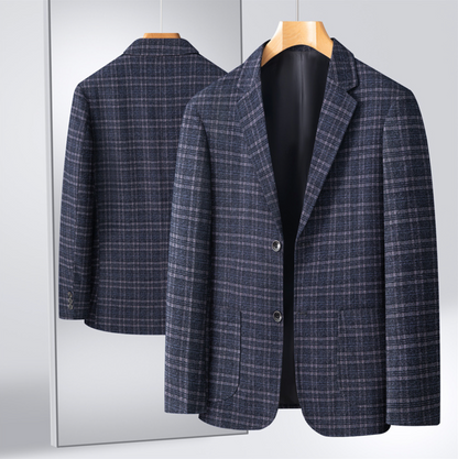 CLASSIC PLAID WOOL BLAZER