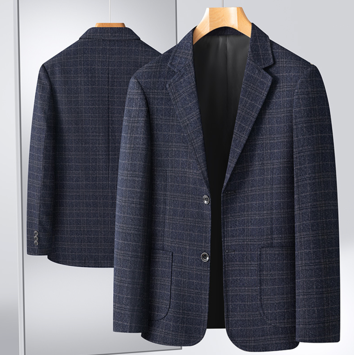 CLASSIC PLAID WOOL BLAZER
