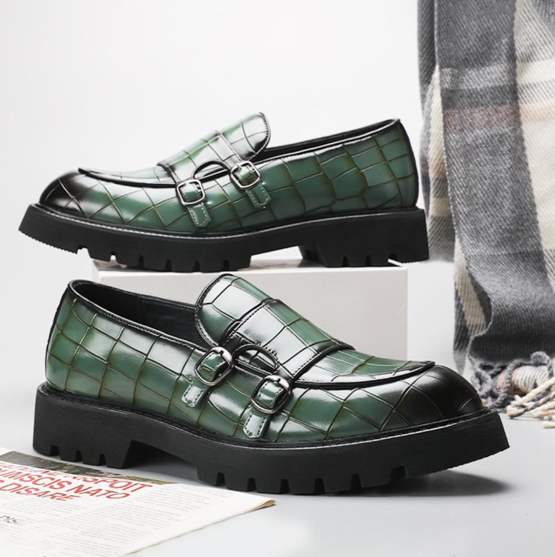 Formal Shiny Buckle Loafers