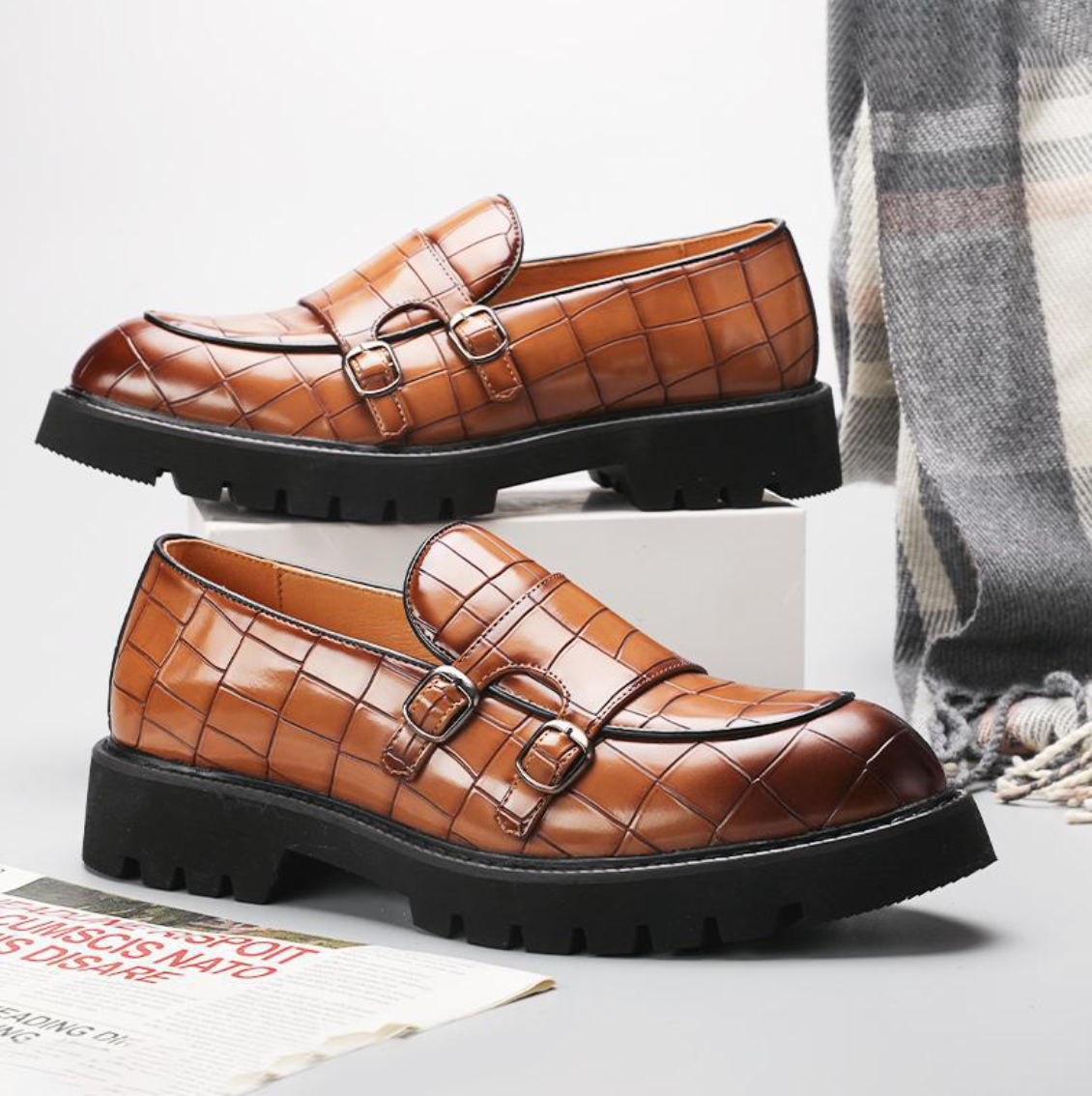 Formal Shiny Buckle Loafers