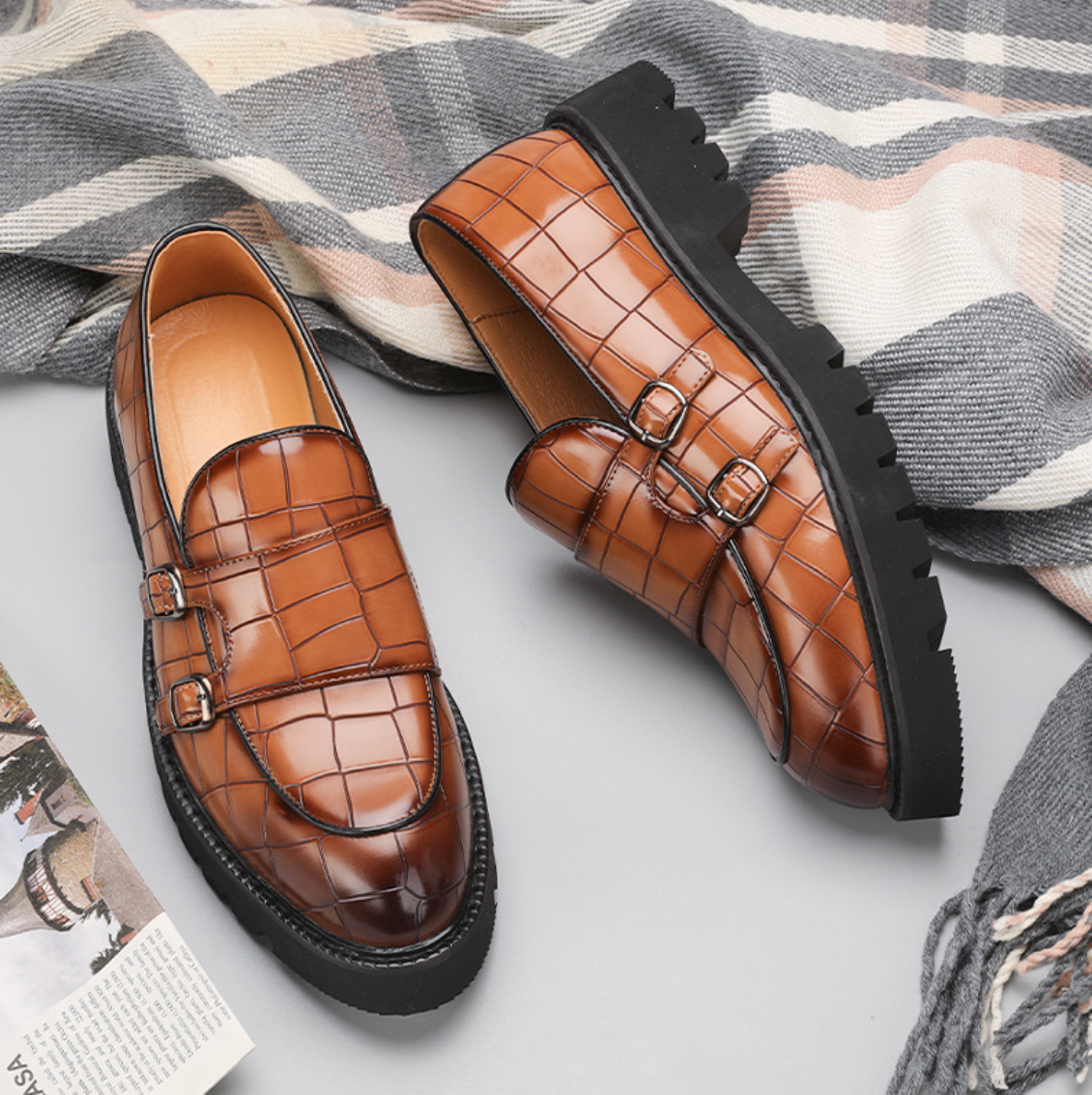Formal Shiny Buckle Loafers
