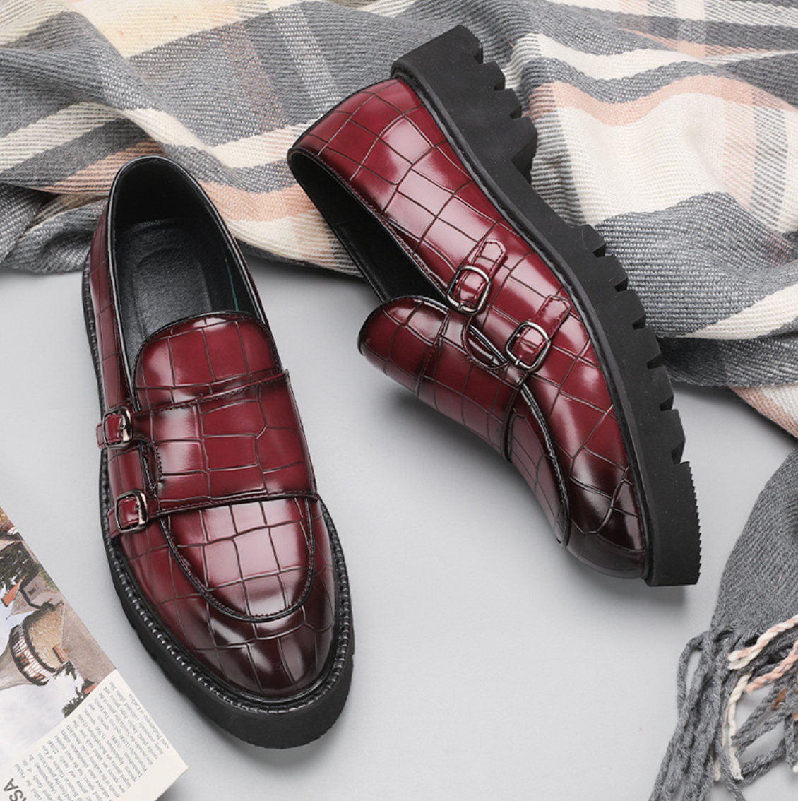 Formal Shiny Buckle Loafers