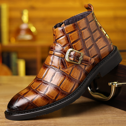 LEATHER CROC BOOTS