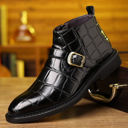 LEATHER CROC BOOTS