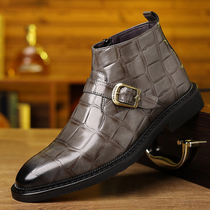 LEATHER CROC BOOTS