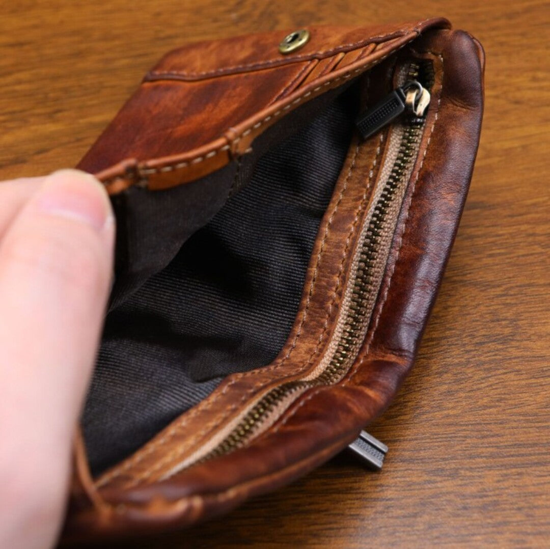 Vintage Leather Fold Wallet