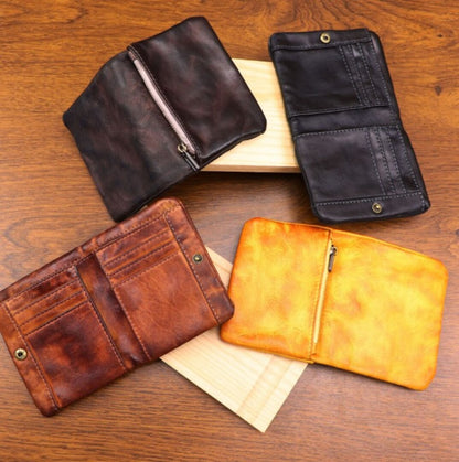 Vintage Leather Fold Wallet