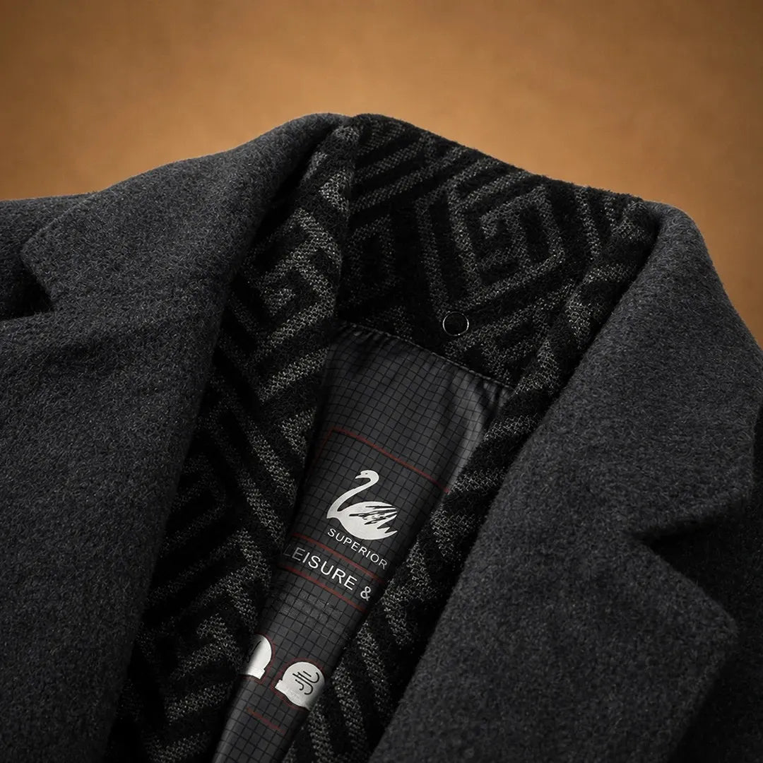 Single-Breasted Wool Insulated Coat