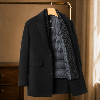 Single-Breasted Wool Insulated Coat