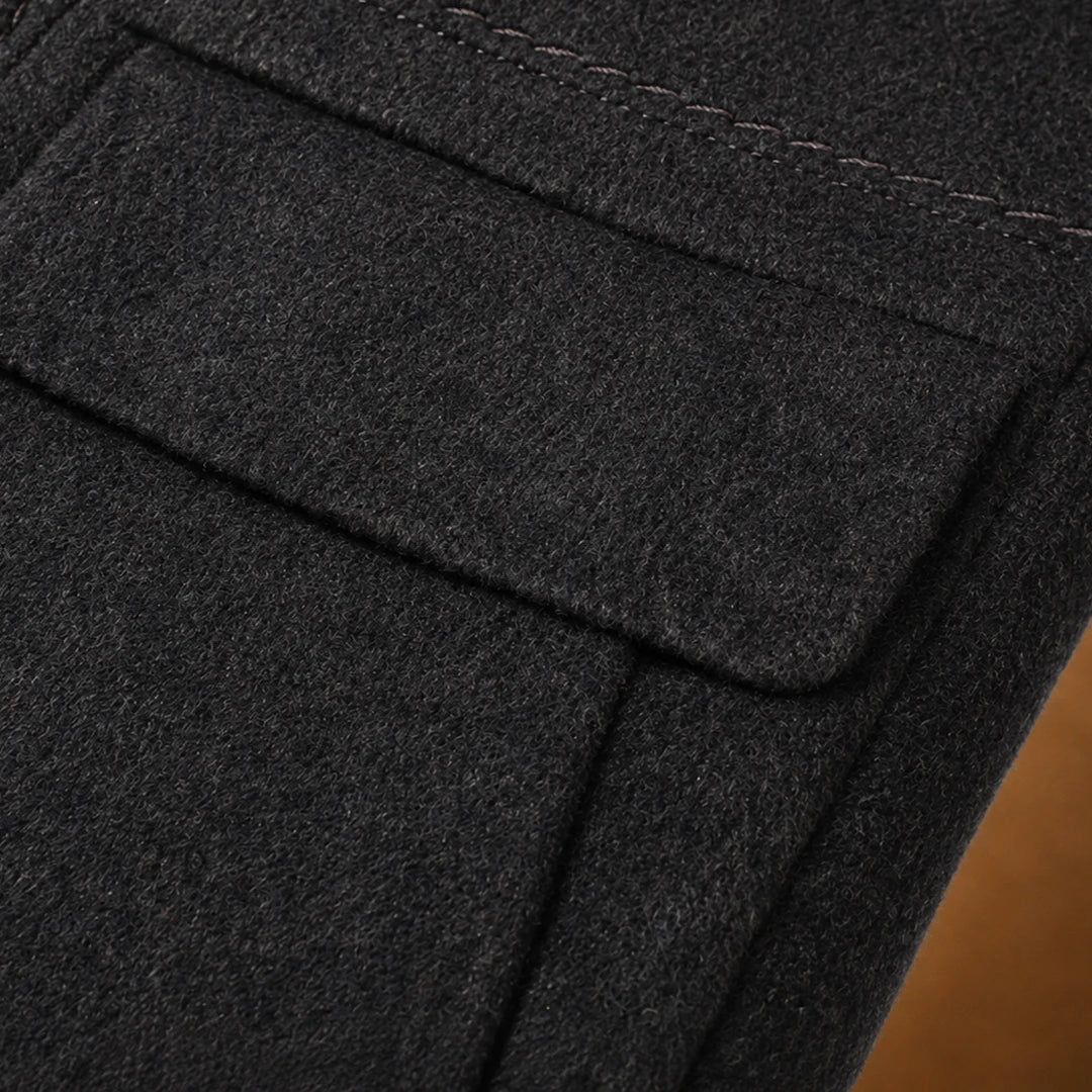 Single-Breasted Wool Insulated Coat