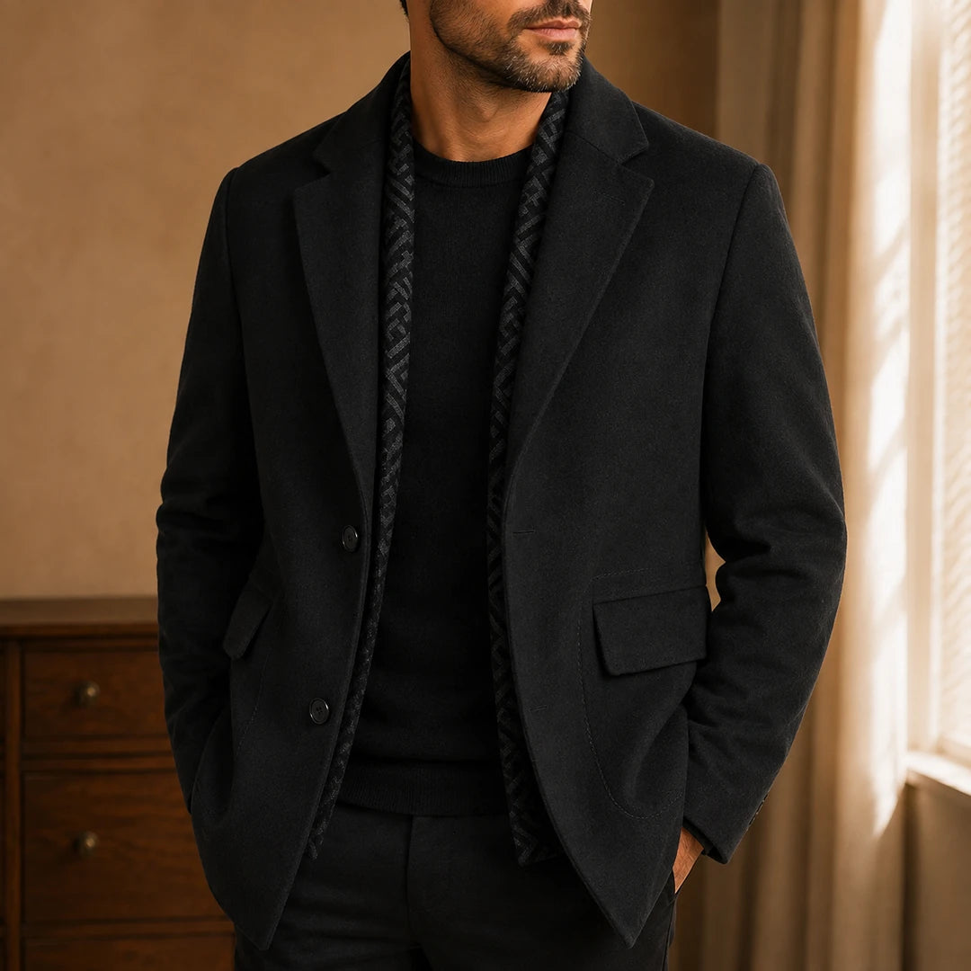 Single-Breasted Wool Insulated Coat