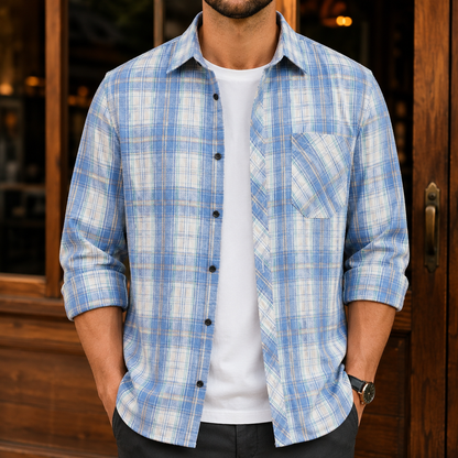 Plaid Button-Up Shirt