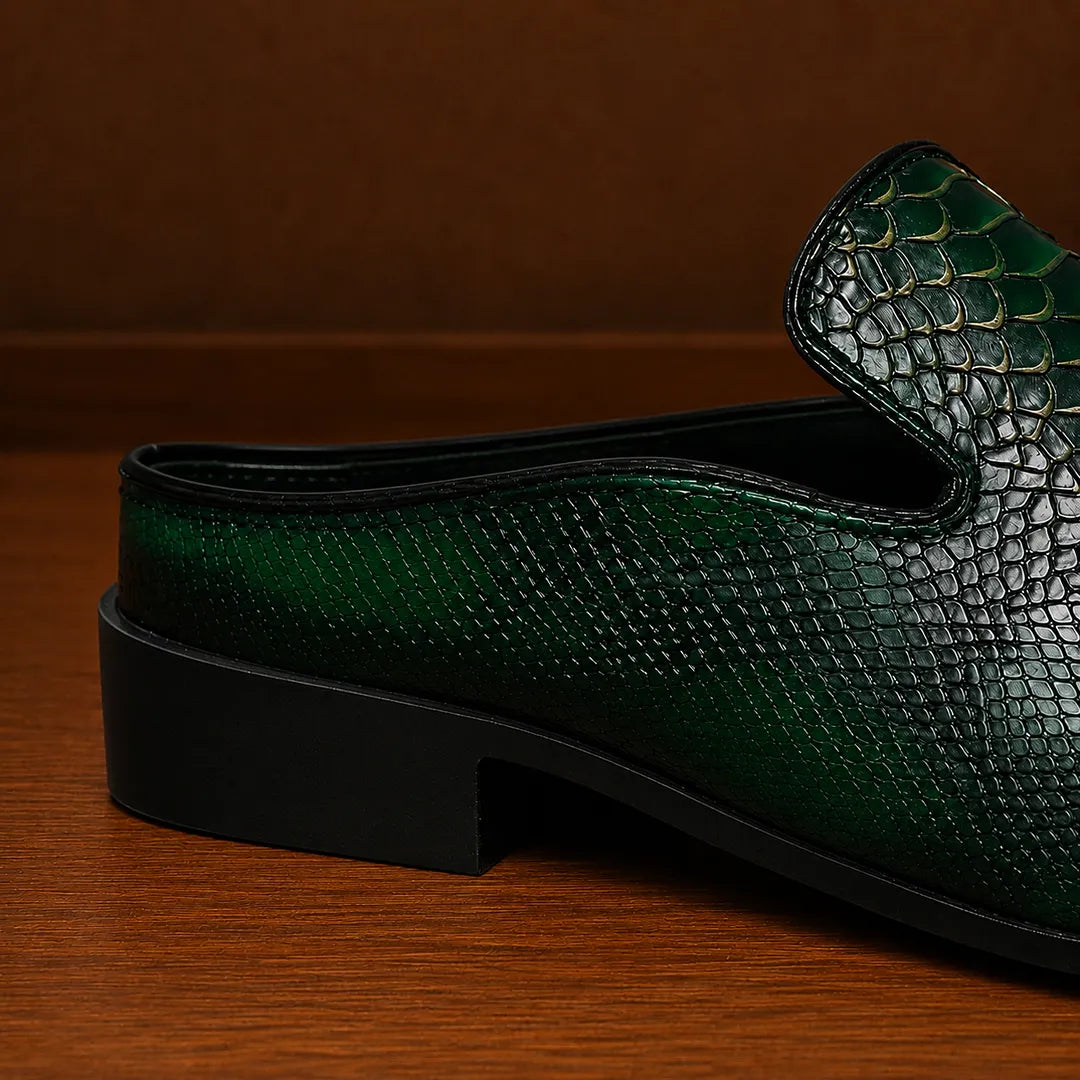 Snakeskin Print Loafers