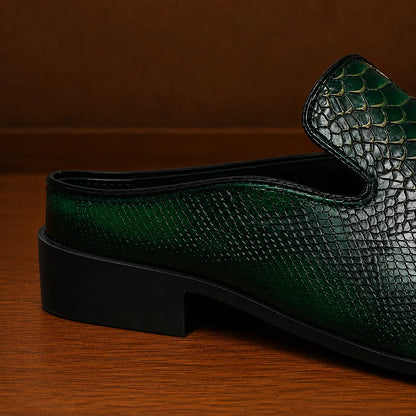 Snakeskin Print Loafers