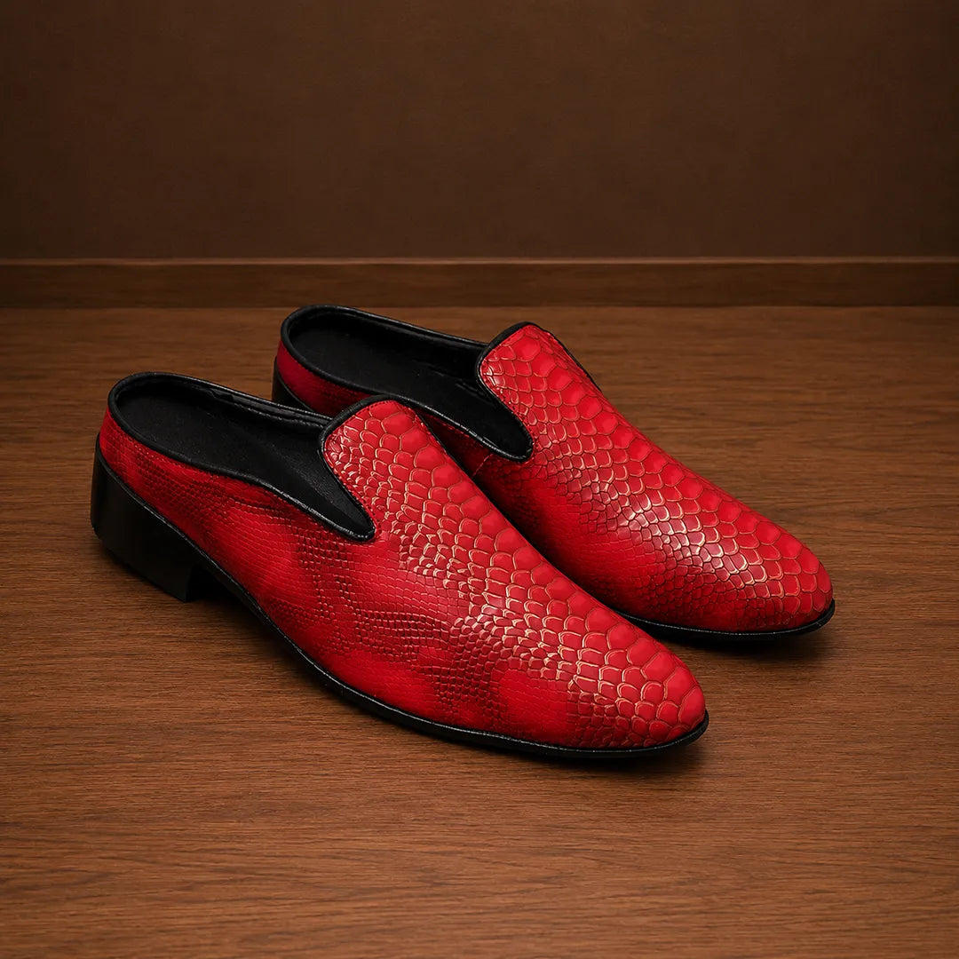 Snakeskin Print Loafers