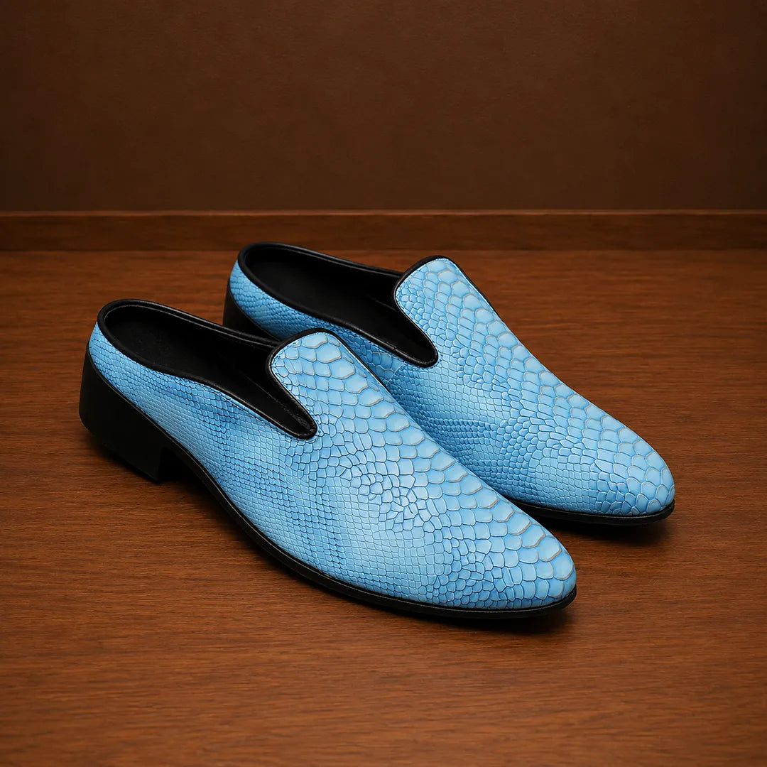Snakeskin Print Loafers