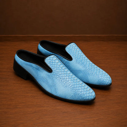 Snakeskin Print Loafers