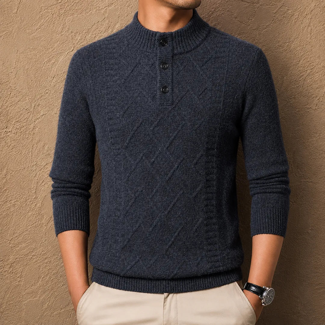 Soft Knit Henley Sweater