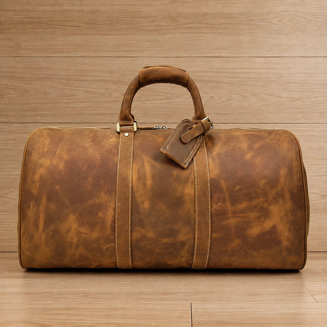 Spacious Leather Duffel Bag