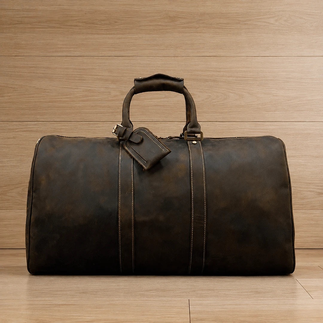 Spacious Leather Duffel Bag