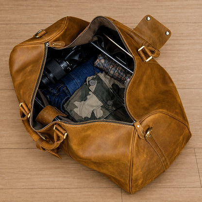 Spacious Leather Duffel Bag