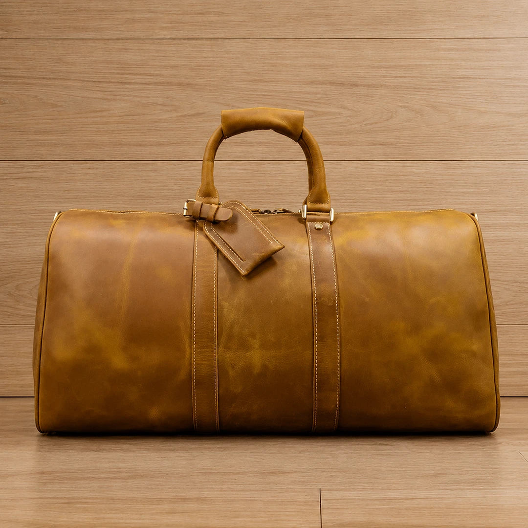 Spacious Leather Duffel Bag