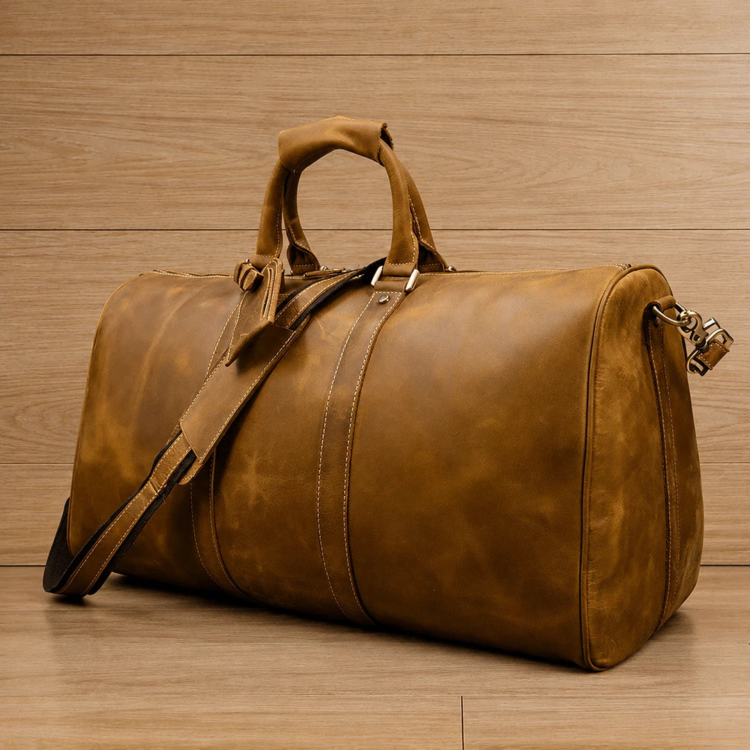 Spacious Leather Duffel Bag