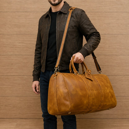 Spacious Leather Duffel Bag