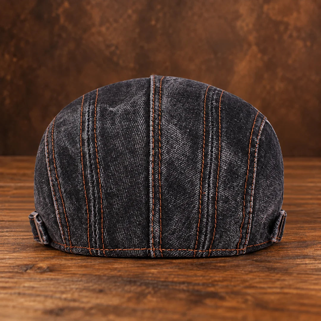 Stitched Buckle Flat Cap