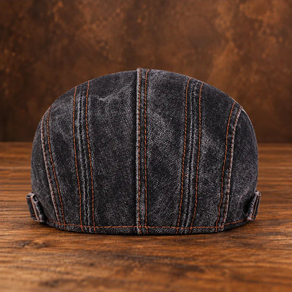 Stitched Buckle Flat Cap